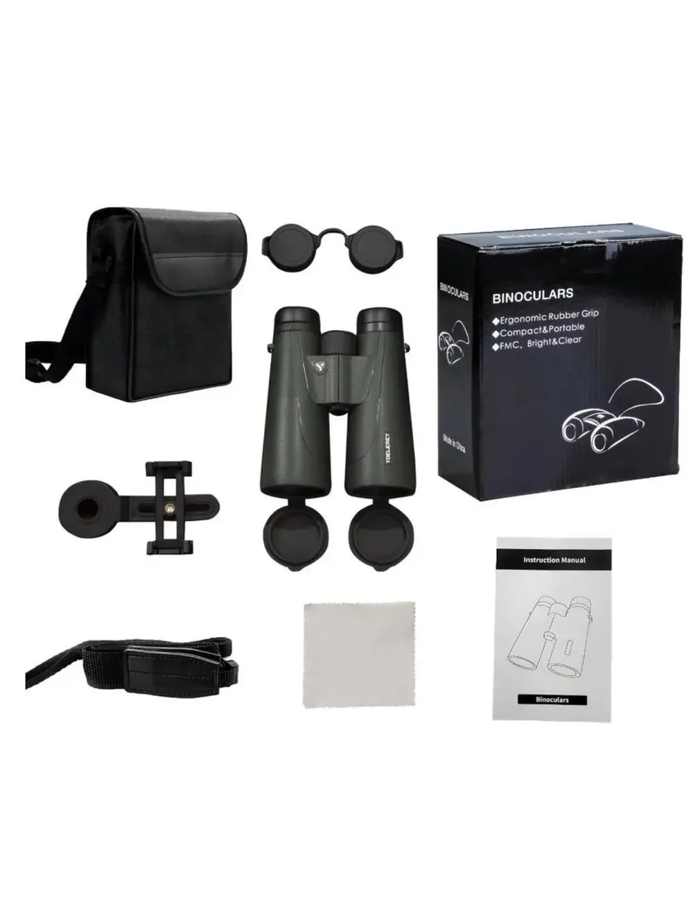 Yoelerey Binoculars for Adults High Powered with Phone Adapter, Bino Case